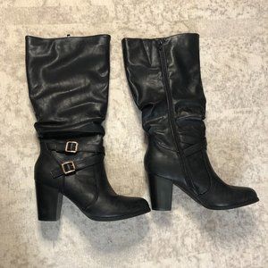 Amazon Knee High Buckled Boots